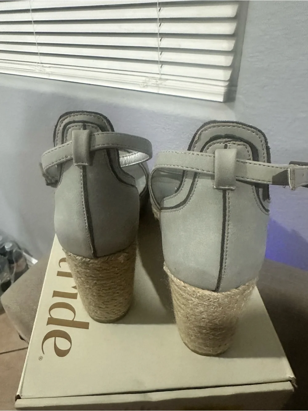 Coconuts by Matisse Gray Espadrille Wedge Sandals Bon Voyage
